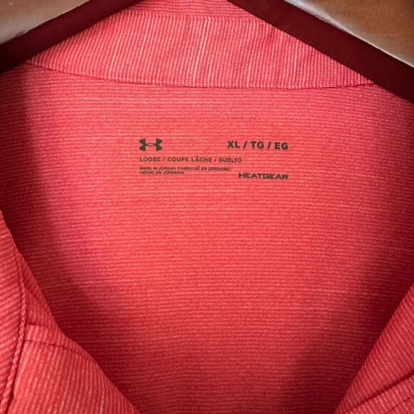 Two (2) Under Armour Heatgear Polo Shirts, Men's XL Loose Fit, Wolves Embroidery - Picture 6 of 12